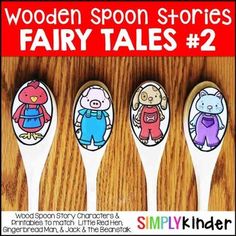 wooden spoon stories fairy tales for kids to read and practice their reading skills with pictures on the spoon