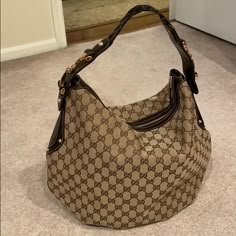 Hardware And Leather In Perfect Condition, Some Wear On The On The Bottom Edge, Dark Brown Leather Vintage Gucci Hobo Bag, Gucci Hobo Bag Outfit, Gucci Bag Outfit, Gucci Bamboo Bag, Vintage Gucci Bag, Gucci Hobo Bag, Gucci Vintage Bag, Vintage Designer Handbags, Bamboo Bag