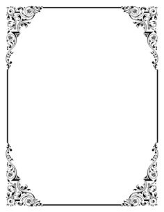 a black and white frame with an ornate design on the bottom, it is blank for text