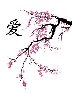 Flower Tree Tattoo, Pink Flower Tree, Japanese Cherry Blossom Tree, Blossom Drawing, Cherry Blossom Tree Tattoo, Blossom Tree Tattoo, Japanese Pink, Cherry Blossom Painting, Japanese Tree