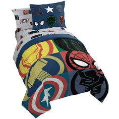 the avengers bedding set is made up of many different designs