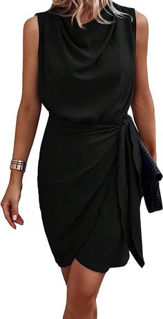 This could be yours for just $37.99 Elegant Short Dresses, Wrap Dress Sleeveless, Short Fitted Dress, Elegant Dresses Short, Draped Collar, Empire Waist Maxi Dress, Bohemian Maxi, Dress Occasion, Bohemian Maxi Dress