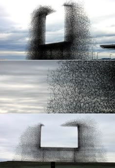 four different images with the same image in each frame, and one has an upside down window