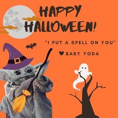 a baby yoda dressed in a witches costume