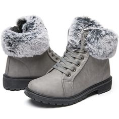 PRICES MAY VARY. [Warm fur lining]These womens winter snow boots have a synthetic fur lining.Eco-friendly while providing a warm dressing experience with a stylish winter Ankle Booties look.The thickened upper lining is good for keeping the inside of the shoe warm. [Zipper&lace up design]yageyan combined the convenient zipper design with the traditional lacing design,not only does it make our shoes easy to slip on and off, but the preserved LACES also give the shoes a richer look. [Water-resista Trendy Winter Boots With Faux Fur Lining, Trendy Boots With Faux Fur Lining And Round Toe, Trendy Boots For Cold Weather With Round Toe, Trendy Round Toe Boots For Cold Weather, Winter High-top Mid-calf Boots With Padded Ankle, Gray Lace-up Waterproof Boots For Winter, Trendy Waterproof Winter Boots With Round Toe, Trendy Mid-calf Boots With Padded Ankle For Winter, Winter High-top Waterproof Boots