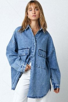 Upgrade your wardrobe with the Finley Oversized Denim Shirt - ML, the ultimate staple for effortless style. This versatile denim top is perfect for layering or wearing solo, offering a relaxed fit that suits any casual occasion. Crafted from high-quality denim, the Finley shirt combines comfort with contemporary fashion, making it a must-have for every trendsetter. Pair it with your favorite jeans or a chic skirt for a timeless look. Elevate your fashion game with this oversized denim shirt t... Oversized Denim Shirt, Chic Skirt, Chic Skirts, Trendy Style, Contemporary Fashion, Denim Top, Denim Shirt, Favorite Jeans, Trend Setter