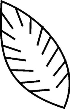 a black and white drawing of a leaf with stripes on it's side,