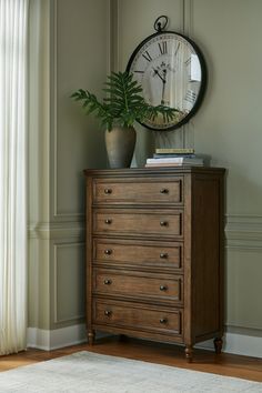 Sturlayne Brown Chest of Drawers - Ornate Home Tall Chest Of Drawers Decor, Chest Drawer Decor Ideas Bedroom, Chest Drawer Decor Ideas, Wooden Chest Of Drawers Bedroom, Corner Chest Of Drawers, Cherry Wood Bedroom, Chest Of Drawers Decor, Brown Chest Of Drawers, High Chest Of Drawers