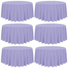 six round tablecloths in lavender color