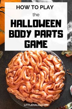 the halloween body parts game with text overlay