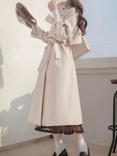 ❤︎British style high-end retro cape trench coat❤︎

Please allow 3 weeks for product shipping. Coat With Long Dress, Woman Trench Coat, High End Designer Fashion, Trench Cape, High Neck Coat, Coat Cape, Vintage Trench Coat, Blazer And Skirt Set, Style Kawaii