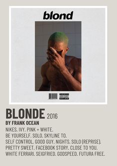 a poster with the words blond on it