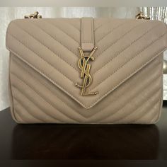 Good Condition Handbag With Dust Bag Wallet With Dust Bag Saint Laurent Bags, Dark Beige, Saint Laurent Bag, Leather Shoulder Bag, Shoulder Top, Bags Handbags, Saint Laurent, Dust Bag, Top Handle Bag