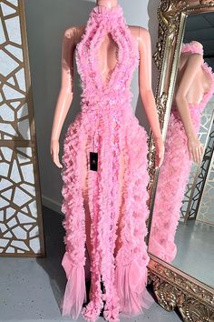 Scorpio Dress | AMEKANA Scorpio Dress, Sequin Decorations, Bandage Top, The Scorpio, Prom Date, Sequin Decor, Prom Dress Shopping, Center Of Attention, Pink Sequin