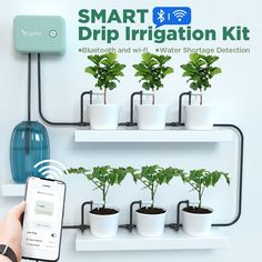 Are you still worrying about having no time to water your plants?
· Works with most pots and plants.
· Support WIFI & Bluetooth，phone control anywhere.
· Up to 10 planters accessories to meet your DIY needs.
· IPX65 with low water reminder.
·Separate different water flow speeds🌱 Beginners Garden, Plant Watering System, Automatic Watering System, Garden Watering System, Drip Irrigation Kit, Water Irrigation, Garden Tool Organization, Drip System, Tools List