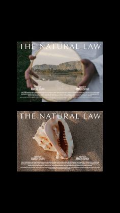 the natural law poster is shown in two different colors and sizes, with an image of a