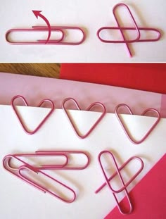 the instructions to make heart shaped paper clips