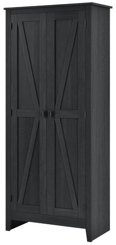 an armoire with two doors and one door open