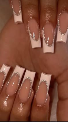 Unghie Sfumate, Nagel Tips, Girly Acrylic Nails, French Tip Acrylic Nails, French Acrylic Nails, Classy Acrylic Nails, Acrylic Nails Coffin Pink, Nails 2020, Nail Swag