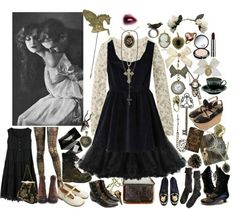 Dark Maiden Outfits, Romantic Witch Aesthetic, Witchy Clothes Aesthetic, Outfits Whimsigoth, Witch Core Outfits, Nature Goth, Goth Academia, Whimsigoth 90s, Witchy Outfits