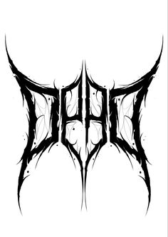 a black and white image of the word hell on it's side, with an intricate