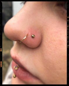 Double Nose Piercing Nose Piercing Combinations, Double Nose Piercing Hoop And Stud, Nose Double Piercing, Double Piercing Nez, Double Nose Piercing Aesthetic, Second Nose Piercing, Double Piercing Nose, Three Nose Piercings, 3 Nose Piercings