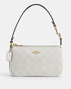 COACH® | Zip Card Case In Signature Canvas With Heart Print Nolita Coach Bag, Coach Clutch Bag, Nolita 19 Coach Bag, Purse Inspo Aesthetic, Small Coach Bag, Coach Purses Aesthetic, Girly Stuff To Buy, Mini Coach Bag, Purse Outfit Aesthetic