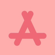 the letter a in pink on a pink background