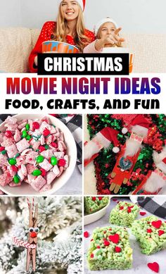 christmas movie night ideas for food, crafts and fun