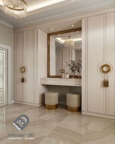 an elegant bathroom with marble floors and white walls