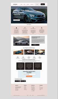 A car  rental service landing page that allows its users navigate around the web page to get more content about the page. Photoshop Tutorial Design, Rent A Car, Photoshop Tutorial, Design Layout, Web Page, Car Rental, Freelancing Jobs