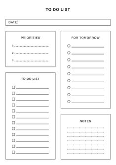 the printable to do list is shown in black and white, with lines on it