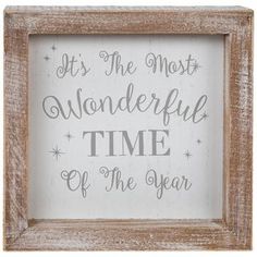 a wooden framed sign that says it's the most wonderful time of the year