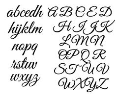 some type of calligraphy that has been drawn in different styles and font patterns, including the