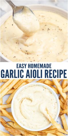 garlic aioli recipe with text overlay