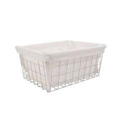 a white plastic basket on a white background