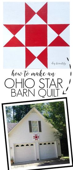 an image of a barn quilt pattern with the words how to make an ohio star barn quilt