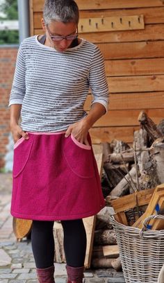 Here I offer an unusual skirt for ladies. The skirt is made of soft, high-quality felted loden, 100% virgin wool It doesn't scratch and is soft to the touch. It has a great fall and ends just above the knee. Great soft wool fabric in great colors combined with soft cuffs. The skirt has two pockets with cuffs. you are welcome to choose the color. A message is enough The waistband is stretchy and ensures a comfortable width. This means you can also wear the skirt over trousers A great piece that i Wool Skirt For Spring, Winter Wool Flowy Skirt, Wool Blend Skirt, Heavy Wool Skirt, Thick Boiled Wool Nordic Winter Skirt, Winter Skirt, Funky Outfits, Boiled Wool, Wool Skirts