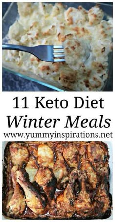 four different pictures with the words 11 keto diet winter meals