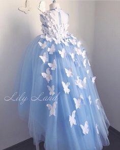 Flower girl dress Butterfly blue girl dress dress with | Etsy Old Ball Gowns, Butterfly Birthday Dress, Blue Girl Dress, Toddler Pageant Dresses, Girls Pageant Gowns, Beauty Pageant Dresses, Girls Birthday Party Dress, Dress Butterfly, Flower Girl Dresses Blue