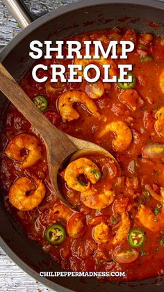 Shrimp Creole served in a big skillet Shrimp New Orleans Recipe, Dinner Recipes Shrimp, Shrimp Creole Recipe, Shrimp Dinner Recipes, Appetizers Shrimp, Creole Shrimp Recipes, Etouffee Recipe, Seafood Boils, Chili Pepper Recipes