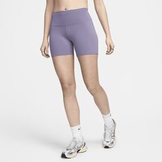 Up for a workout or down to chill, these biker shorts are the Ones that are ready for whatever you are. Their midweight, peachy-soft fabric stretches with your every move and dries quickly. Plus, a high waist is designed to meet your favorite cropped tops for a head-to-toe look that you can feel confident and comfortable in all day long. Nike Activewear With Built-in Shorts And 4-way Stretch, Casual Compressive Moisture-wicking Biker Shorts, Nike High-waisted Workout Shorts, Nike Biker Shorts With Built-in Shorts For Gym, Sports Biker Shorts With Short Inseam, Nike Short Leg Activewear For Running, Nike Activewear For Running With Short Legs, Nike Running Activewear With Short Legs, Nike Athleisure Shorts With Short Legs