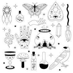 an image of various items that can be used for tattoos or other things to draw