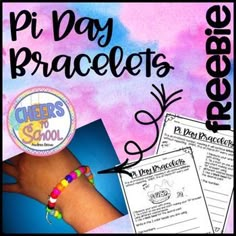 Need a fun activity for Pi Day (March 14)? Download this fun activity and craft. You use beads to recreate the number Pi for your wrist. The kids can wear and celebrate Pi Day, all day! Pi Activities, Odds And Evens, Cursive Script, Math Printables