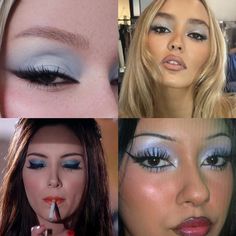 blue eyeshadow, makeup, fashion, Pinterest girl, Pinterest aesthetic, 60s, makeup looks, inspiration, trending, 60s makeup, 90s #instagram #makeuplover #60s #fashion #style #makeupoftheday #instafashion #aesthetic #inspiration #instagood #pinterest 60s Makeup Blue Eyeshadow, 60s Blue Eye Makeup, 80s Makeup For Brown Eyes, Blue Eyeshadow Vintage, Blue Eyeshadow 70s, Blue Pop Of Color Makeup, Blue Vintage Makeup, 90s Theme Makeup, 90s Makeup Blue Eyeshadow