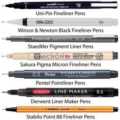 the different types of pens and their uses