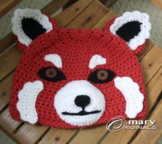 "This warm and fun Red Panda hat is sure to delight your imagination! This hat is lovingly hand made from my original design. This hat is perfection for a unique costume or gift or for everyday winter wear! Please select desired size. Hat sizing info: 0-3 months: 15\" circumference 3-6 months: 17\" circumference 6-12 months: 18\" circumference 12 months-2T: 19\" circumference 3T-4T: 20\" circumference 4T-tween: 21\" circumference adult small: 22\" circumference adult medium: 23\" circumference a Themed Red Hat One Size Fits Most, Handmade Red Crochet Hat, One Size Fits Most, Red Handmade Crochet Hat, One Size, Handmade Red Crochet Hat, Red Handmade Crochet Hat, Playful Red Beanie Hat, Handmade Red Beanie One Size, Cute Red Winter Hat, Cute Red Beanie Hat