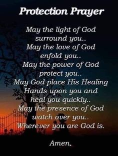 an image with the words protection prayer