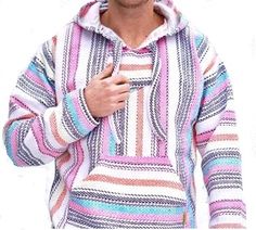 cotton candy baja hoodie pullover drug rug Mexican Baja Hoodie, Yellow Chevron, No Bad Days, Pink Orange Yellow, Mens Fashion Rugged, Eco Friendly Clothing, Hooded Shirt