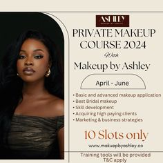 Kindly note : This class will be a private one on one ; meaning IT IS NOT A GROUP CLASS . It’s YOU and I only ☺️ Feel free to make your enquiries Send us a DM or click on the link in our bio to registration This class covers: - Basic and advanced makeup application - Bridal makeup techniques - Skill development for makeup artists - Creating a signature look using my techniques & strategies - Enhancing social media presence for effective advertising - Attracting and retaining ideal client... Makeup Classes, Makeup Masterclass, Best Bridal Makeup, Create A Signature, Makeup Course